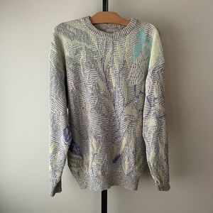 Vintage Bellissimo By Tip Top Tailors Knit Cosby Grandpa Sweater Dad Abstract